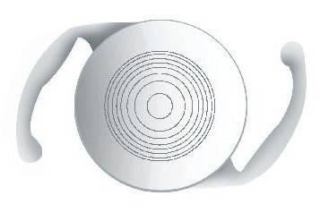 a white circular object with a black circle