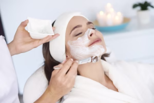 beautiful woman getting beauty treatment