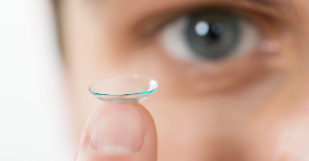 close up contact lense on finger Contact Lenses Multifocal