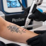 picosure laser tattoo removal treatment session close-up