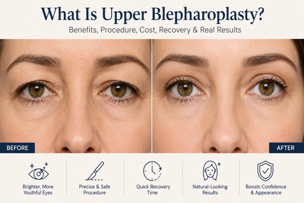 what is upper blepharoplasty before and after eyelid surgery results