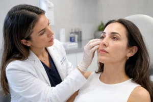 ChatGPT Image Jun 10 2026 01 25 07 AM dermatologist examining under eye wrinkles real consultation