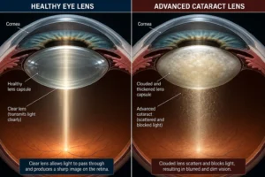 ChatGPT Image Jun 2 2026 12 38 38 AM Comparison between healthy eye lens and advanced cataracts