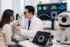 ChatGPT Image Jul 18 2026 12 38 34 AM 1 Patient receiving comprehensive LASIK eye examination