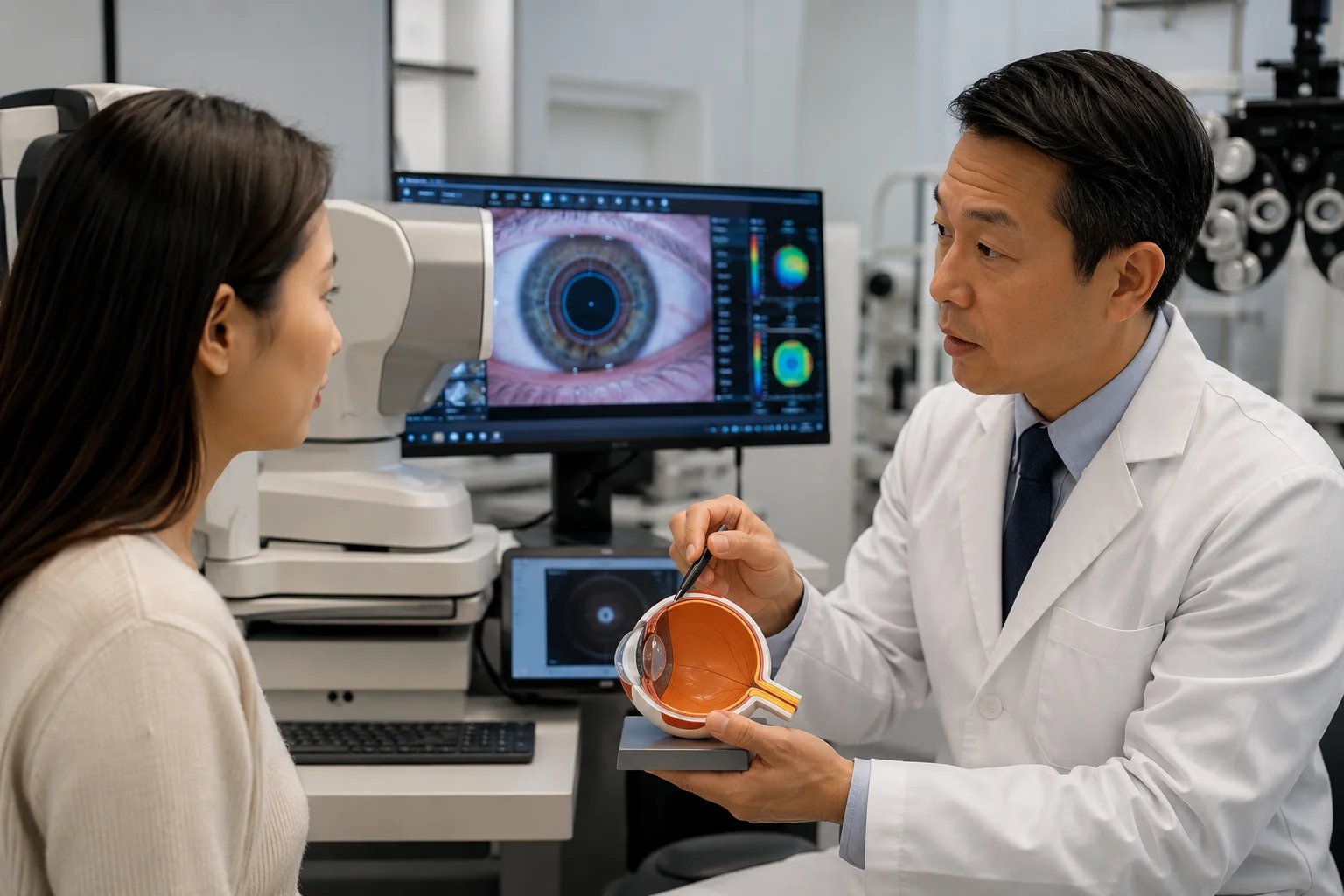 Custom lens replacement surgery consultation at LeeVision in Flushing Queens NYC