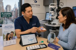 Multifocal contact lenses for presbyopia consultation in Flushing Queens NYC
