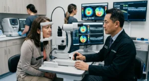 Advanced eye measurements before custom lens replacement surgery 
