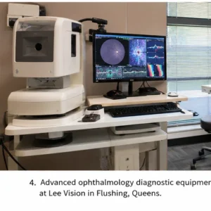 Advanced ophthalmology diagnostic equipment used for comprehensive eye evaluations and personalized vision treatment planning.