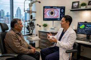 ChatGPT Image Aug 11 2026 11 14 57 PM Dry eye specialist near me evaluating ocular surface health before cataract surgery