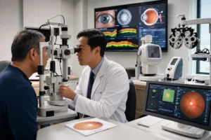 ChatGPT Image Aug 16 2026 12 36 55 AM Cataract symptoms and refractive vision evaluation by ophthalmologist