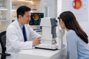 Comprehensive eye examination for blurry and tired eyes 