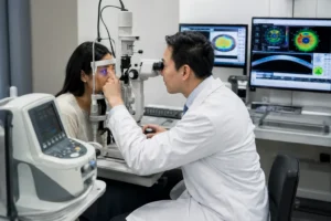ChatGPT Image Aug 7 2026 11 04 13 PM Board-certified ophthalmologist fitting multifocal contact lenses