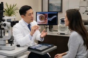 Multifocal lenses for presbyopia consultation with an ophthalmologist 