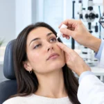 eyelid ptosis eye drops and drooping upper eyelid examination