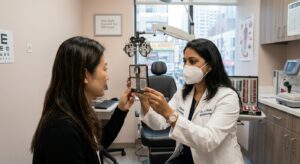 Eye exercises for double vision during binocular vision evaluation 