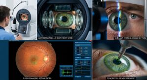 Patient practicing eye workout during vision care 